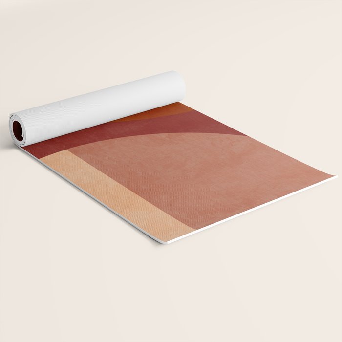 abstract retro shapes earthy Yoga Mat Gallery Image 2