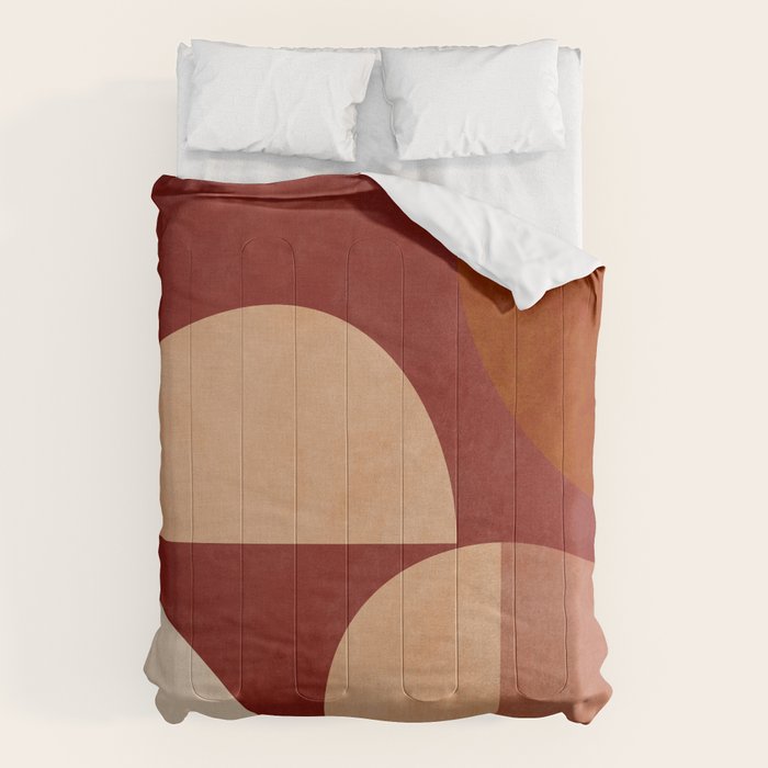 abstract retro shapes earthy Comforter Gallery Image 1