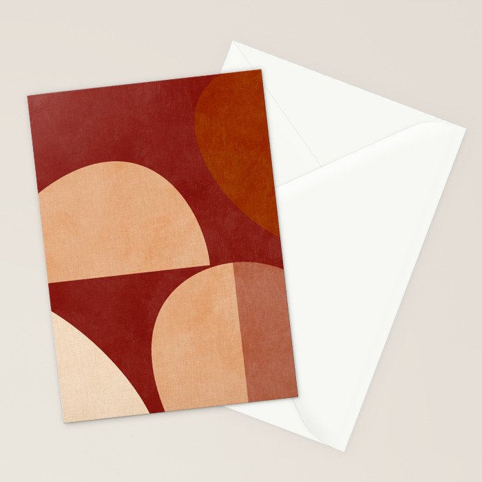 abstract retro shapes earthy Stationery Card Gallery Image 2