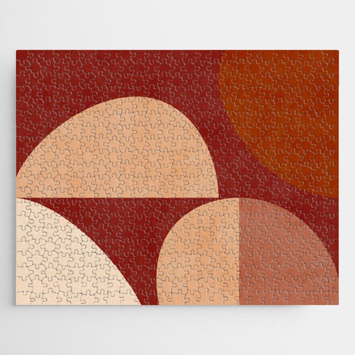 abstract retro shapes earthy Jigsaw Puzzle Gallery Image 1