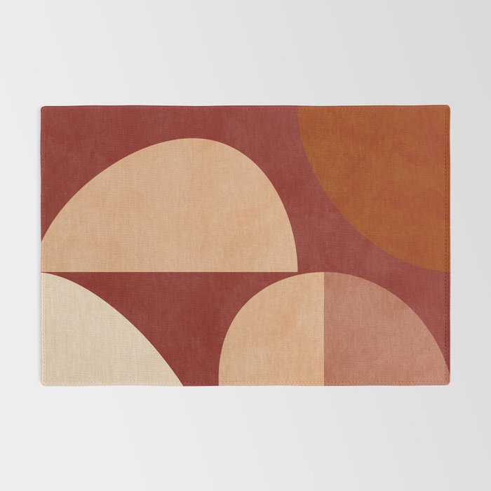 abstract retro shapes earthy Rug Gallery Image 2