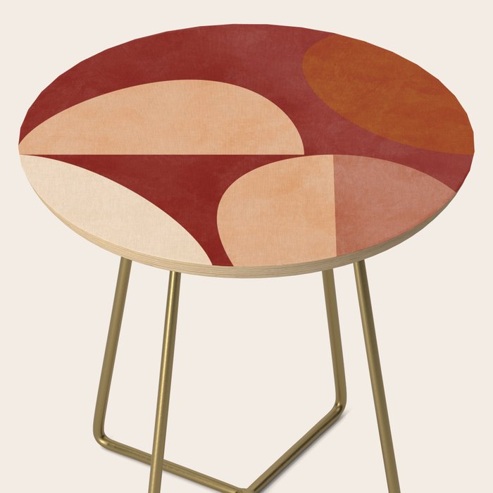 abstract retro shapes earthy Side Table Gallery Image 2