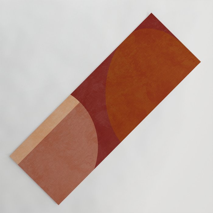 abstract retro shapes earthy Yoga Mat Gallery Image 1