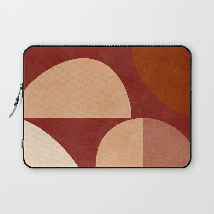 abstract retro shapes earthy Laptop Sleeve Gallery Image 1