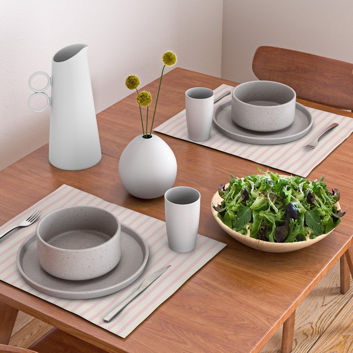 Pink Striped Placemat Gallery Image 2