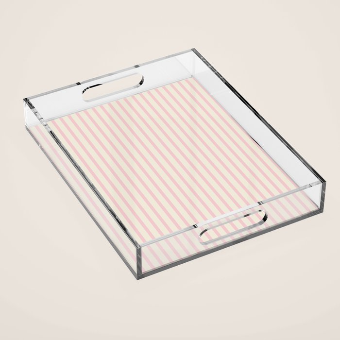 Pink Striped Acrylic Tray Gallery Image 1