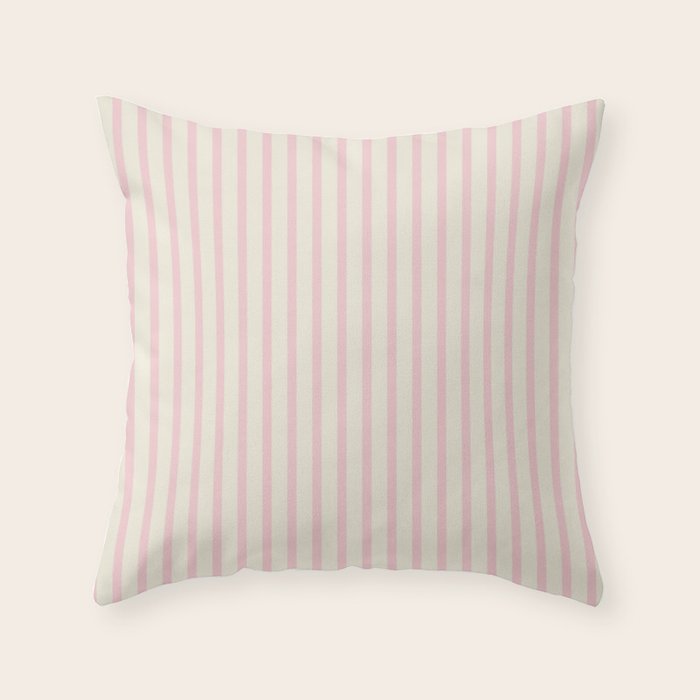 Pink Striped Throw Pillow Gallery Image 1