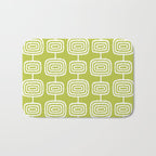 Mid Century Modern Atomic Rings Pattern Chartreuse Bath Mat Gallery Image 1