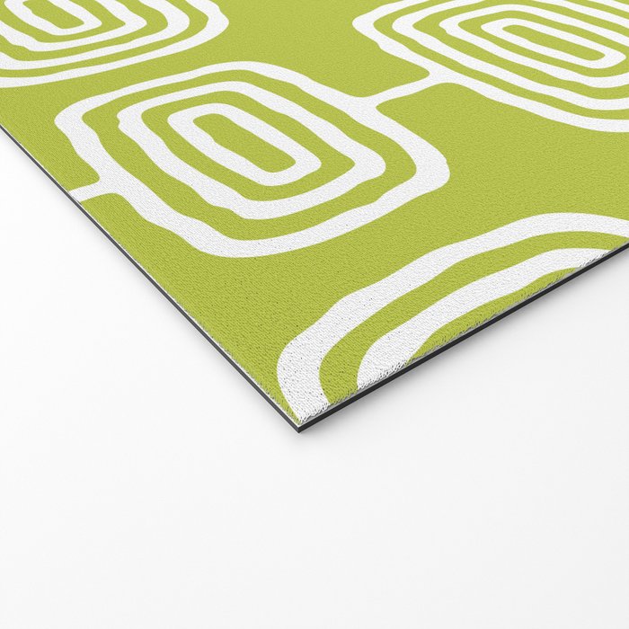 Mid Century Modern Atomic Rings Pattern Chartreuse Welcome Mat Gallery Image 2