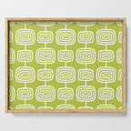 Mid Century Modern Atomic Rings Pattern Chartreuse Serving Tray Gallery Image 1