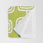 Mid Century Modern Atomic Rings Pattern Chartreuse Throw Blanket Gallery Image 3