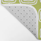 Mid Century Modern Atomic Rings Pattern Chartreuse Bath Mat Gallery Image 2