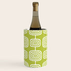Mid Century Modern Atomic Rings Pattern Chartreuse Wine Chiller Gallery Image 1