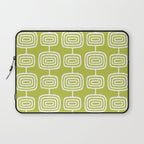 Mid Century Modern Atomic Rings Pattern Chartreuse Laptop Sleeve Gallery Image 1