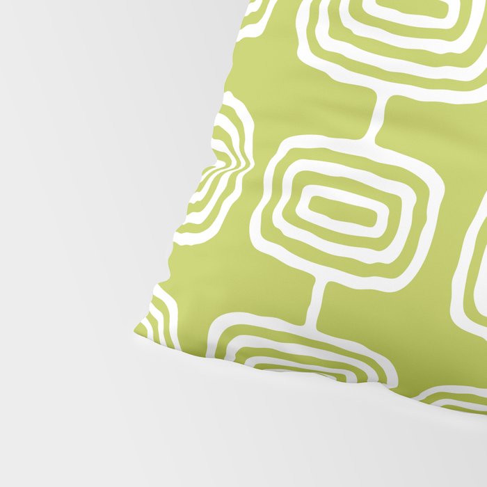 Mid Century Modern Atomic Rings Pattern Chartreuse Pillow Sham Gallery Image 4