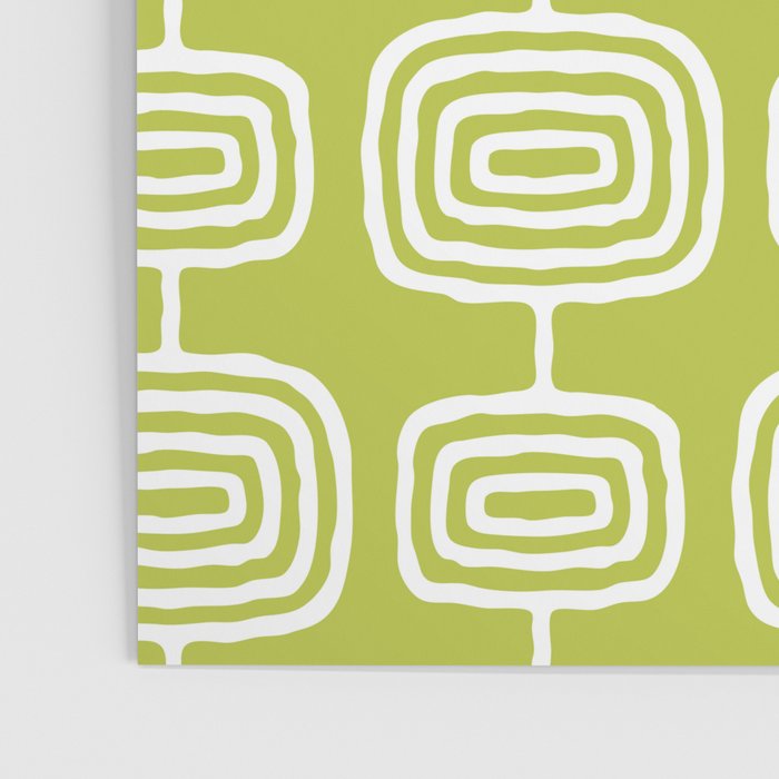 Mid Century Modern Atomic Rings Pattern Chartreuse Poster Gallery Image 3