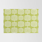 Mid Century Modern Atomic Rings Pattern Chartreuse Rug Gallery Image 2