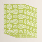 Mid Century Modern Atomic Rings Pattern Chartreuse Wrapping Paper Gallery Image 3
