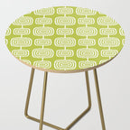 Mid Century Modern Atomic Rings Pattern Chartreuse Side Table Gallery Image 2