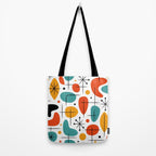 Retro Mid Century Modern Atomic Starburst Pattern Tote Bag Gallery Image 2