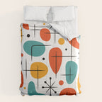 Retro Mid Century Modern Atomic Starburst Pattern Comforter Gallery Image 6