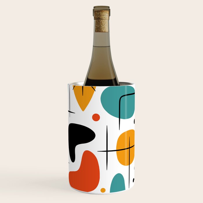 Retro Mid Century Modern Atomic Starburst Pattern Wine Chiller Gallery Image 2