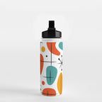 Retro Mid Century Modern Atomic Starburst Pattern Water Bottle Gallery Image 2