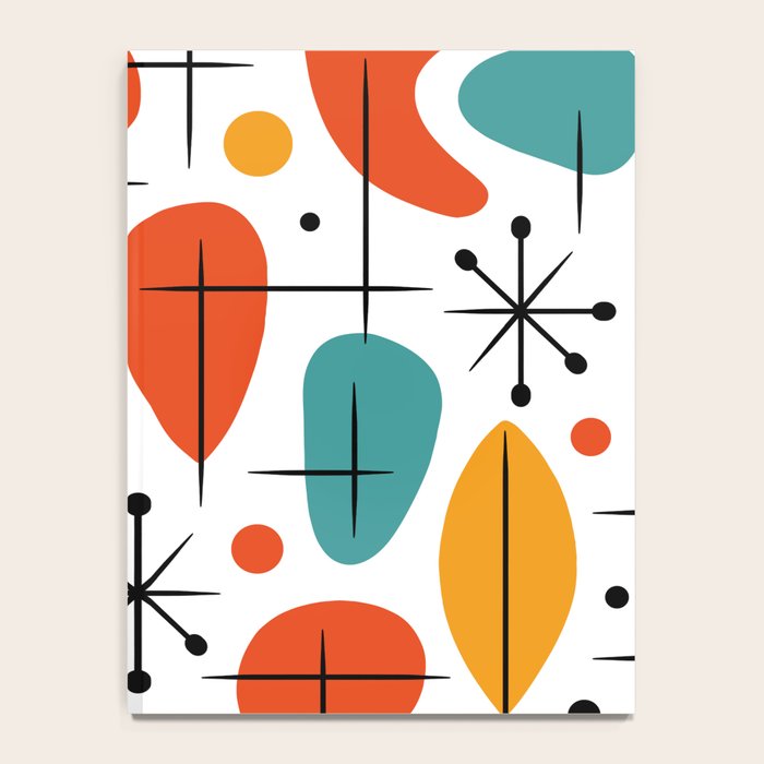 Retro Mid Century Modern Atomic Starburst Pattern Notebook Gallery Image 4