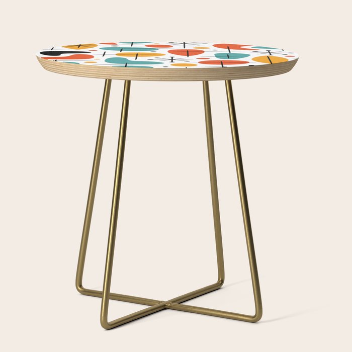 Retro Mid Century Modern Atomic Starburst Pattern Side Table Gallery Image 1