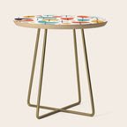 Retro Mid Century Modern Atomic Starburst Pattern Side Table Gallery Image 1
