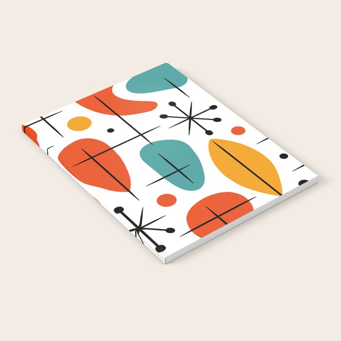 Retro Mid Century Modern Atomic Starburst Pattern Notebook Gallery Image 2