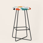 Retro Mid Century Modern Atomic Starburst Pattern Stool Gallery Image 1