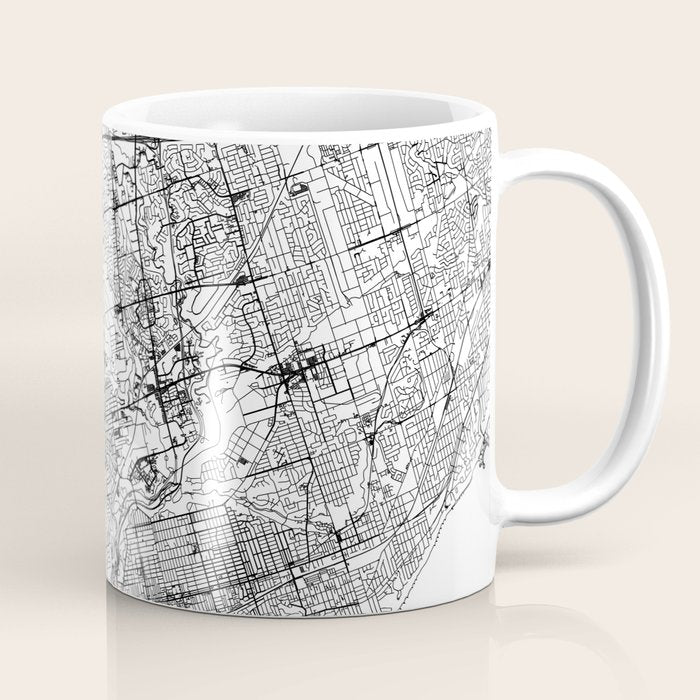 Toronto White Map Coffee Mug Gallery Image 1