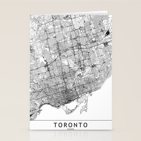 Toronto White Map Stationery Card Gallery Image 2