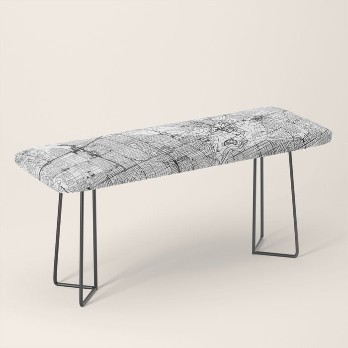 Toronto White Map Bench Gallery Image 1
