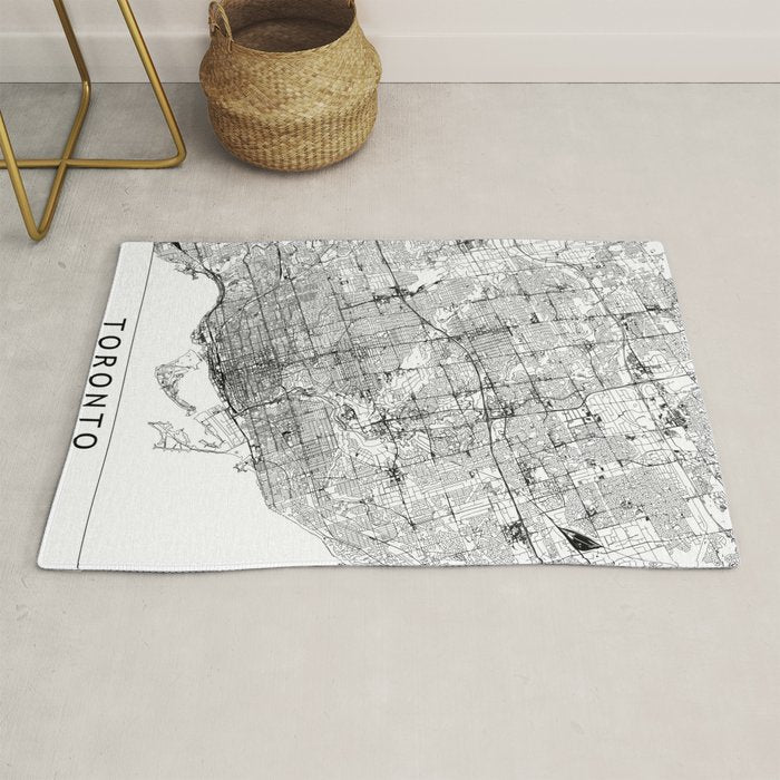 Toronto White Map Rug Gallery Image 1