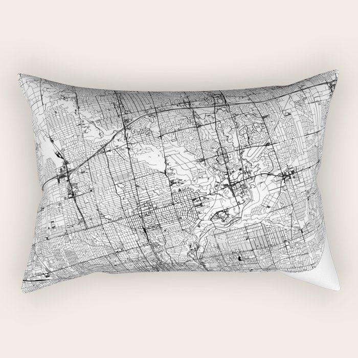 Toronto White Map Rectangular Pillow Gallery Image 2