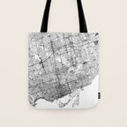 Toronto White Map Tote Bag Gallery Image 1