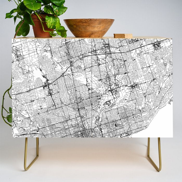 Toronto White Map Credenza Gallery Image 1