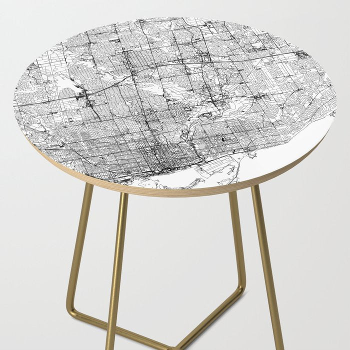 Toronto White Map Side Table Gallery Image 2