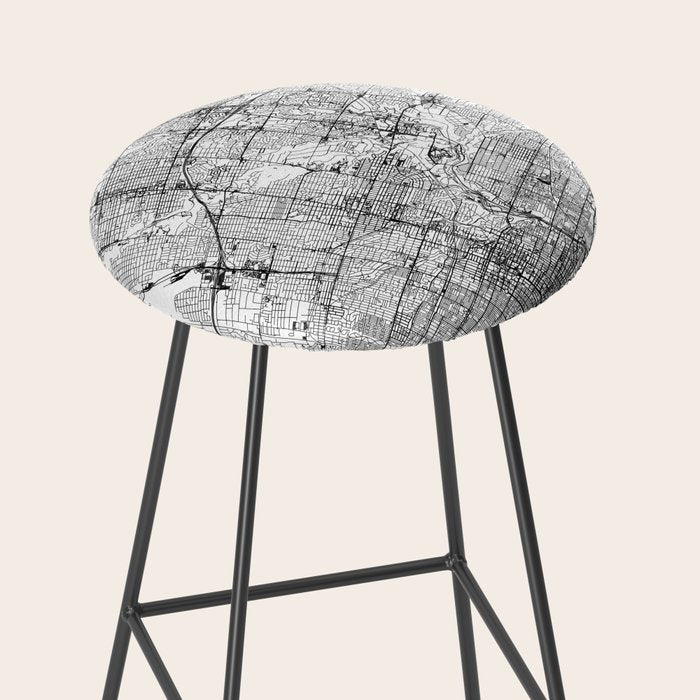 Toronto White Map Stool Gallery Image 2