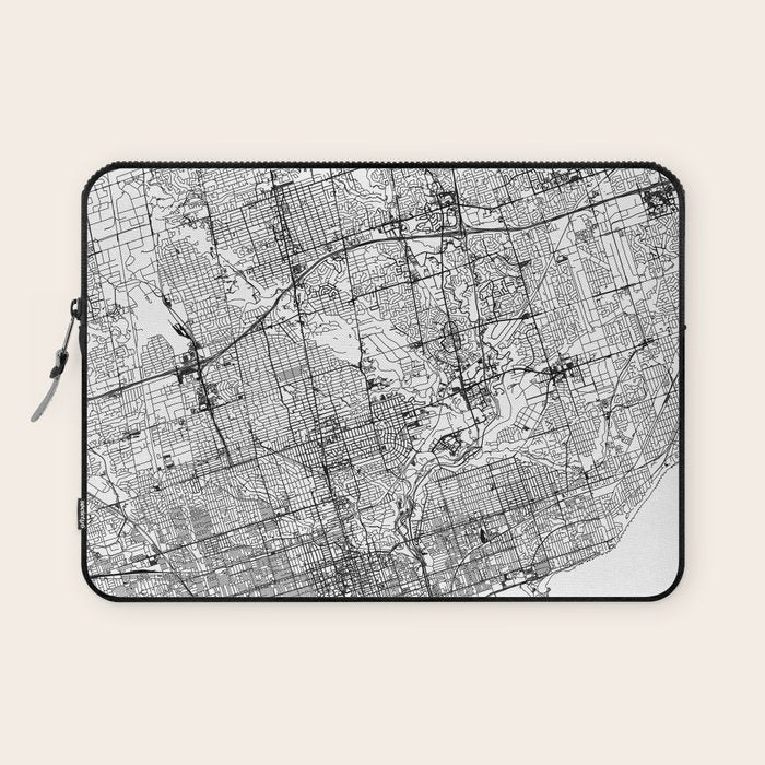 Toronto White Map Laptop Sleeve Gallery Image 1