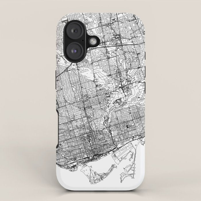 Toronto White Map iPhone Case Gallery Image 1