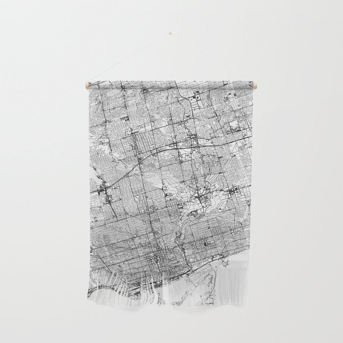 Toronto White Map Wall Hanging Gallery Image 1
