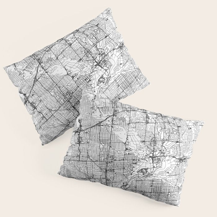 Toronto White Map Pillow Sham Gallery Image 3