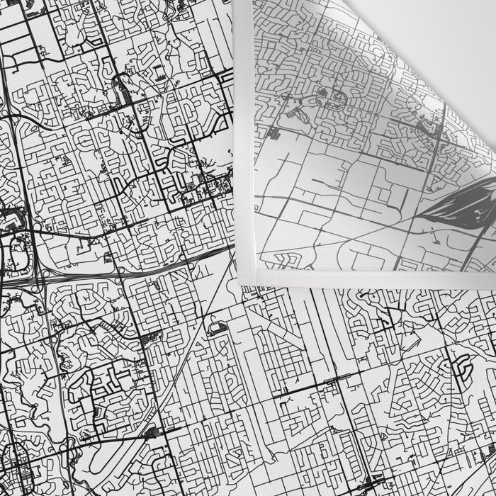 Toronto White Map Wall Tapestry Gallery Image 3