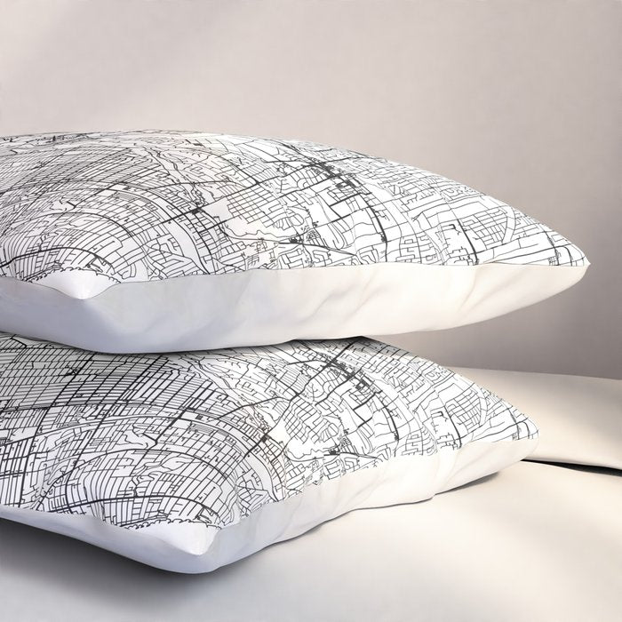Toronto White Map Pillow Sham Gallery Image 3