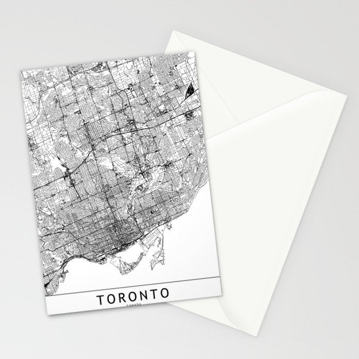 Toronto White Map Stationery Card Gallery Image 2