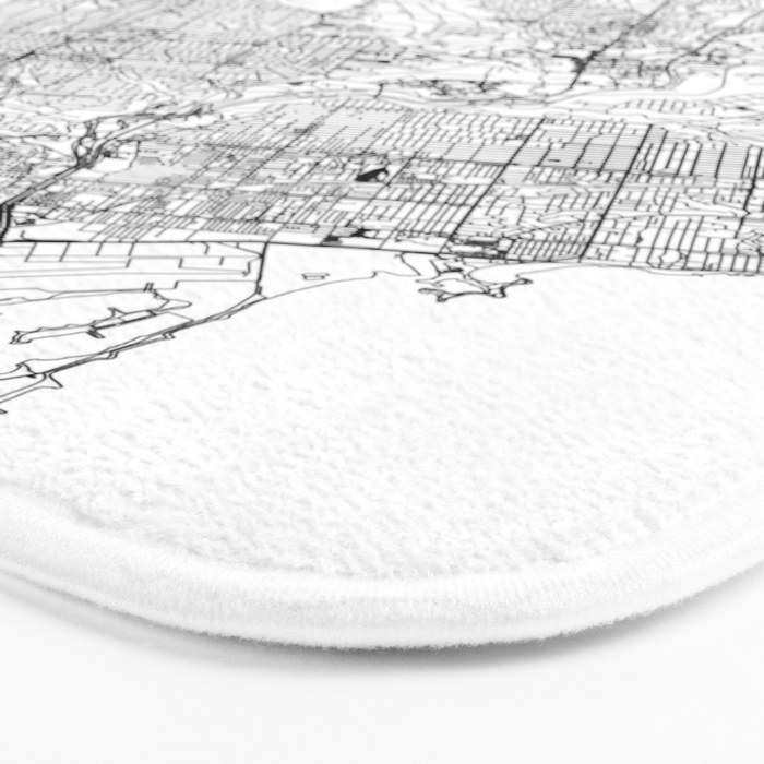 Toronto White Map Bath Mat Gallery Image 3