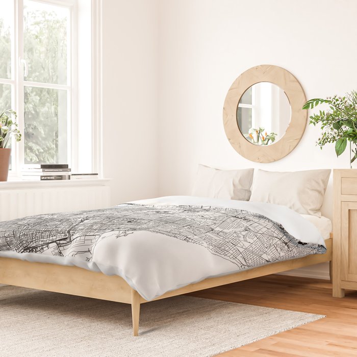 Toronto White Map Duvet Cover Gallery Image 2